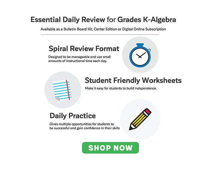 Essential Daily Review for Grades Kindergarten through Algebra